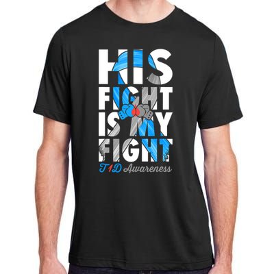 His Fight Is My Fight Type 1 diabetes T1D Diabetes Awareness Adult ChromaSoft Performance T-Shirt