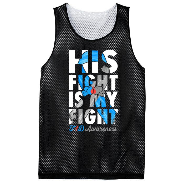 His Fight Is My Fight Type 1 diabetes T1D Diabetes Awareness Mesh Reversible Basketball Jersey Tank