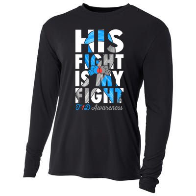 His Fight Is My Fight Type 1 diabetes T1D Diabetes Awareness Cooling Performance Long Sleeve Crew