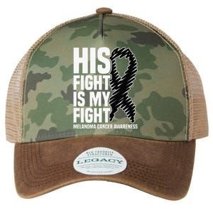 His Fight Is My Fight Black Ribbon Melanoma Cancer Awareness Legacy Tie Dye Trucker Hat