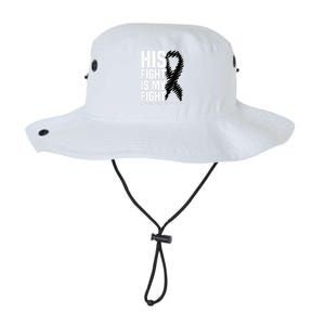 His Fight Is My Fight Black Ribbon Melanoma Cancer Awareness Legacy Cool Fit Booney Bucket Hat