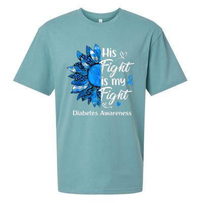 His Fight Is My Fight Sunflower Diabetes Awareness Support Sueded Cloud Jersey T-Shirt