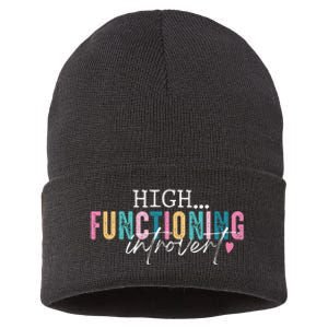 High Functioning Introvert Funny Humor Sarcastic Quote Sustainable Knit Beanie