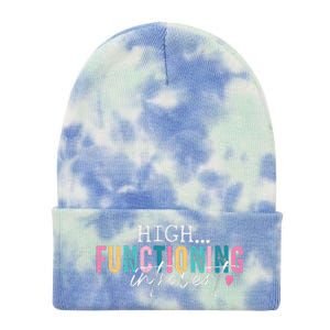 High Functioning Introvert Funny Humor Sarcastic Quote Tie Dye 12in Knit Beanie