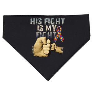 His Fight Is My Fight Autism Awareness and Support USA-Made Doggie Bandana