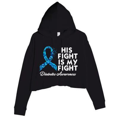 His Fight Is My Fight Diabetes Awareness Crop Fleece Hoodie