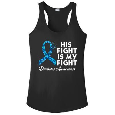 His Fight Is My Fight Diabetes Awareness Ladies PosiCharge Competitor Racerback Tank