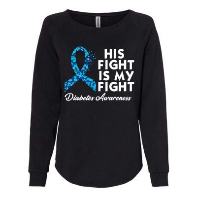 His Fight Is My Fight Diabetes Awareness Womens California Wash Sweatshirt