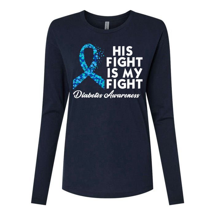 His Fight Is My Fight Diabetes Awareness Womens Cotton Relaxed Long Sleeve T-Shirt