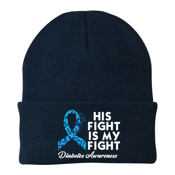 His Fight Is My Fight Diabetes Awareness Knit Cap Winter Beanie