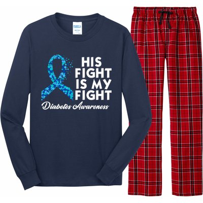 His Fight Is My Fight Diabetes Awareness Long Sleeve Pajama Set