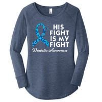 His Fight Is My Fight Diabetes Awareness Women's Perfect Tri Tunic Long Sleeve Shirt