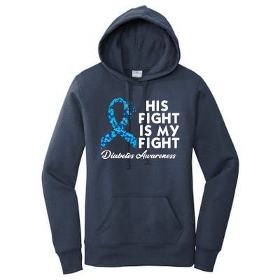 His Fight Is My Fight Diabetes Awareness Women's Pullover Hoodie