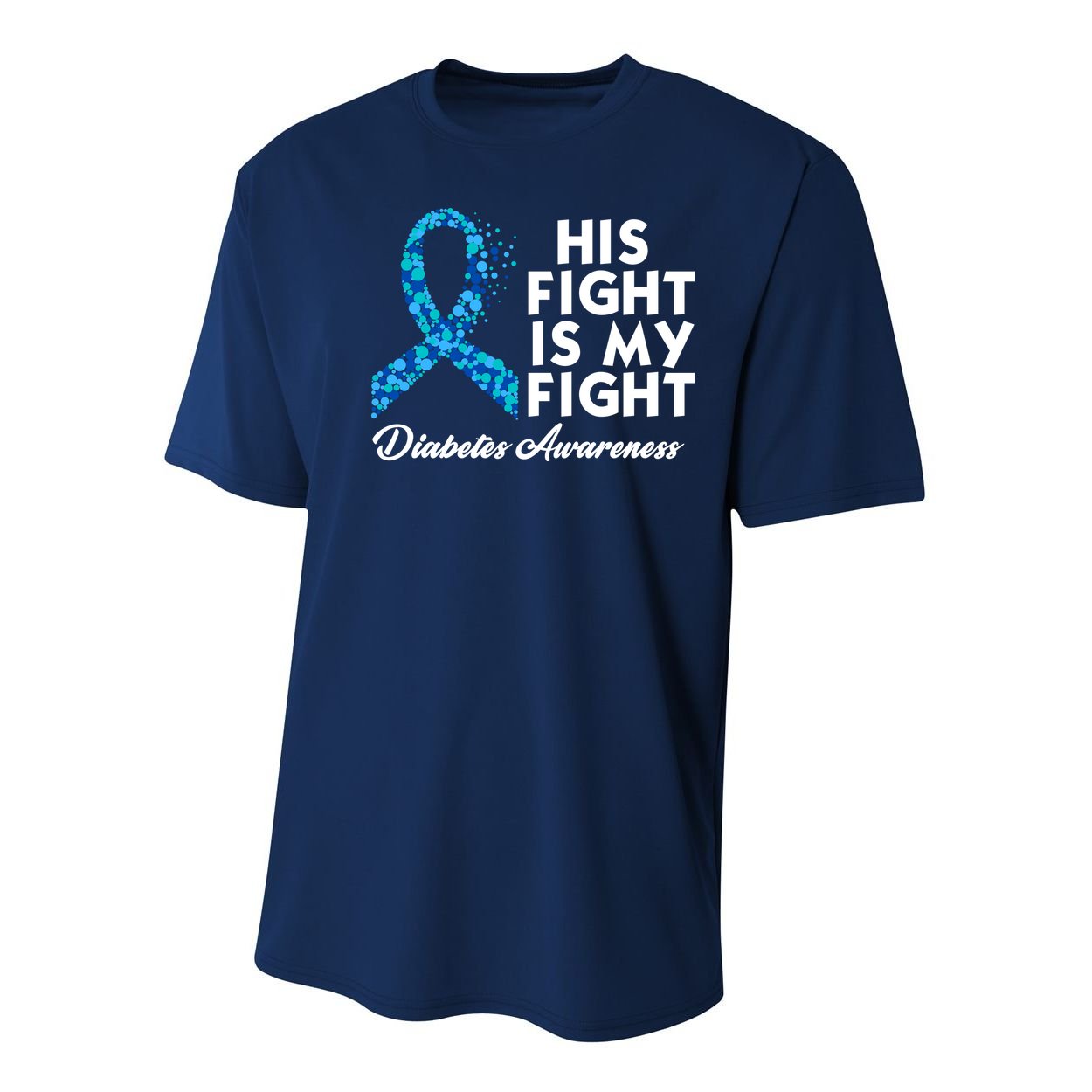His Fight Is My Fight Diabetes Awareness Youth Performance Sprint T-Shirt