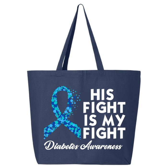 His Fight Is My Fight Diabetes Awareness 25L Jumbo Tote