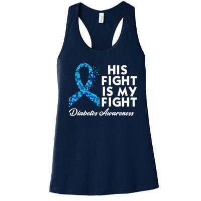 His Fight Is My Fight Diabetes Awareness Women's Racerback Tank