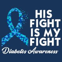His Fight Is My Fight Diabetes Awareness Women's V-Neck T-Shirt