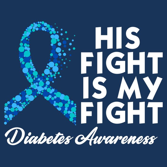 His Fight Is My Fight Diabetes Awareness Women's V-Neck T-Shirt