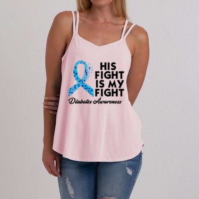 His Fight Is My Fight Diabetes Awareness Women's Strappy Tank