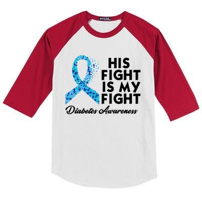 His Fight Is My Fight Diabetes Awareness Kids Colorblock Raglan Jersey