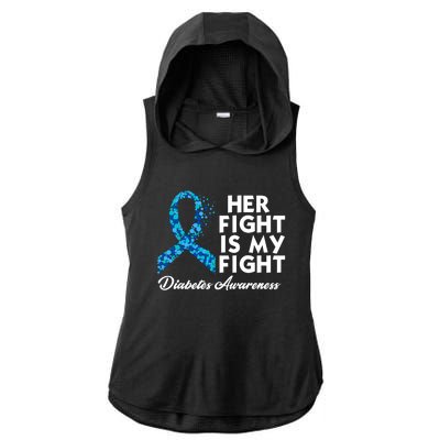 Her Fight Is My Fight Diabetes Awareness Ladies PosiCharge Tri-Blend Wicking Draft Hoodie Tank