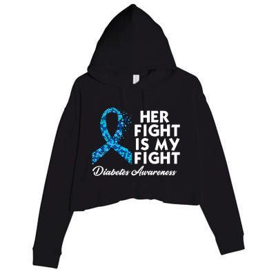 Her Fight Is My Fight Diabetes Awareness Crop Fleece Hoodie