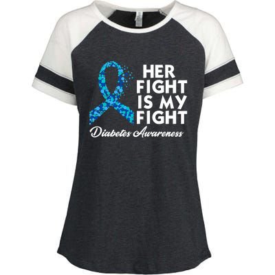 Her Fight Is My Fight Diabetes Awareness Enza Ladies Jersey Colorblock Tee