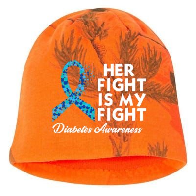 Her Fight Is My Fight Diabetes Awareness Kati - Camo Knit Beanie