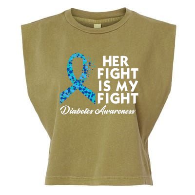 Her Fight Is My Fight Diabetes Awareness Garment-Dyed Women's Muscle Tee