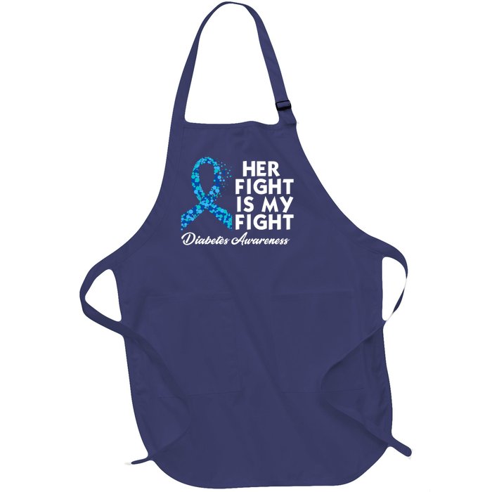 Her Fight Is My Fight Diabetes Awareness Full-Length Apron With Pockets