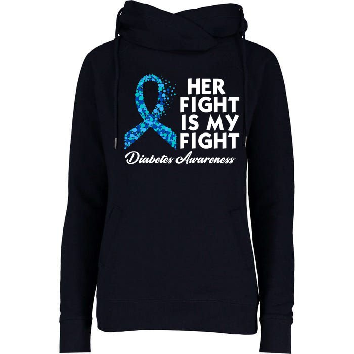 Her Fight Is My Fight Diabetes Awareness Womens Funnel Neck Pullover Hood