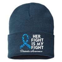 Her Fight Is My Fight Diabetes Awareness Sustainable Knit Beanie