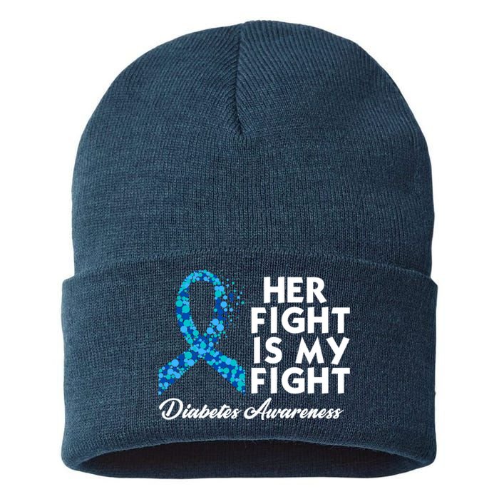 Her Fight Is My Fight Diabetes Awareness Sustainable Knit Beanie