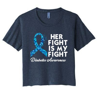 Her Fight Is My Fight Diabetes Awareness Women's Crop Top Tee