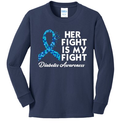 Her Fight Is My Fight Diabetes Awareness Kids Long Sleeve Shirt