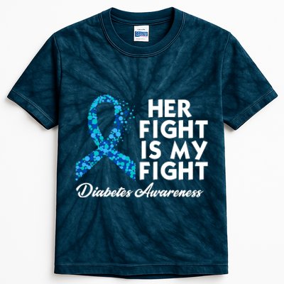 Her Fight Is My Fight Diabetes Awareness Kids Tie-Dye T-Shirt