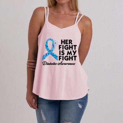 Her Fight Is My Fight Diabetes Awareness Women's Strappy Tank