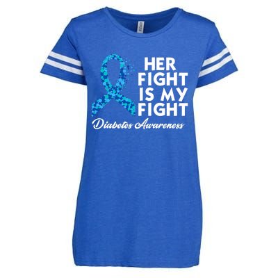 Her Fight Is My Fight Diabetes Awareness Enza Ladies Jersey Football T-Shirt