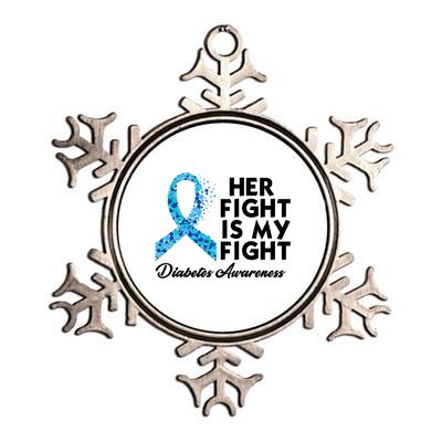 Her Fight Is My Fight Diabetes Awareness Metallic Star Ornament