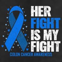 Her Fight Is My Fight Colon Cancer Awareness 7 Panel Mesh Trucker Snapback Hat
