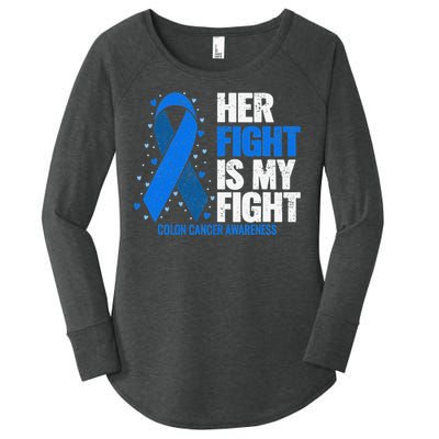 Her Fight Is My Fight Colon Cancer Awareness Women's Perfect Tri Tunic Long Sleeve Shirt