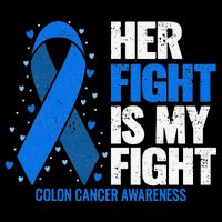 Her Fight Is My Fight Colon Cancer Awareness 16 in Basic Backpack