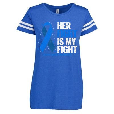 Her Fight Is My Fight Colon Cancer Awareness Enza Ladies Jersey Football T-Shirt