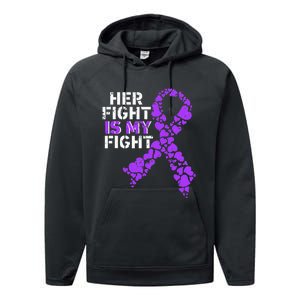 Her Fight is My Fight Pancreatic Cancer Awareness November Performance Fleece Hoodie