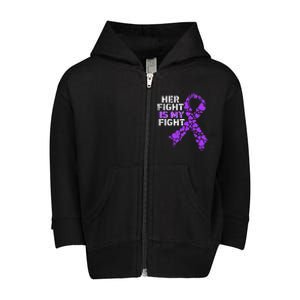 Her Fight is My Fight Pancreatic Cancer Awareness November Toddler Zip Fleece Hoodie