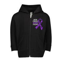 Her Fight is My Fight Pancreatic Cancer Awareness November Toddler Zip Fleece Hoodie