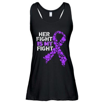 Her Fight is My Fight Pancreatic Cancer Awareness November Ladies Essential Flowy Tank