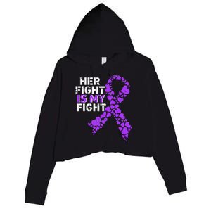 Her Fight is My Fight Pancreatic Cancer Awareness November Crop Fleece Hoodie