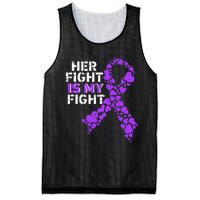 Her Fight is My Fight Pancreatic Cancer Awareness November Mesh Reversible Basketball Jersey Tank