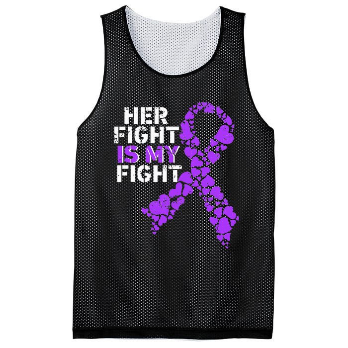 Her Fight is My Fight Pancreatic Cancer Awareness November Mesh Reversible Basketball Jersey Tank